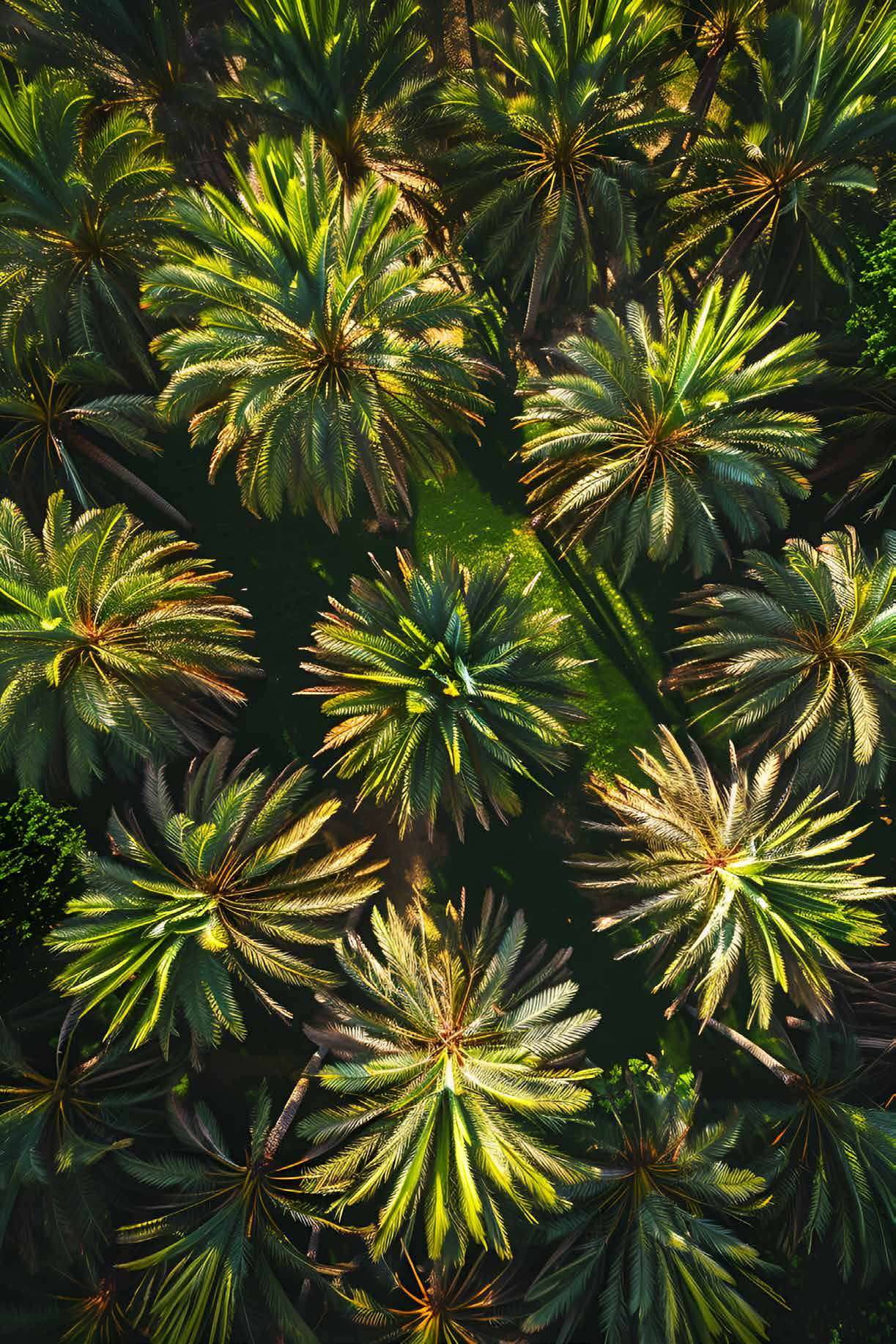 Palm oil plantation aerial view